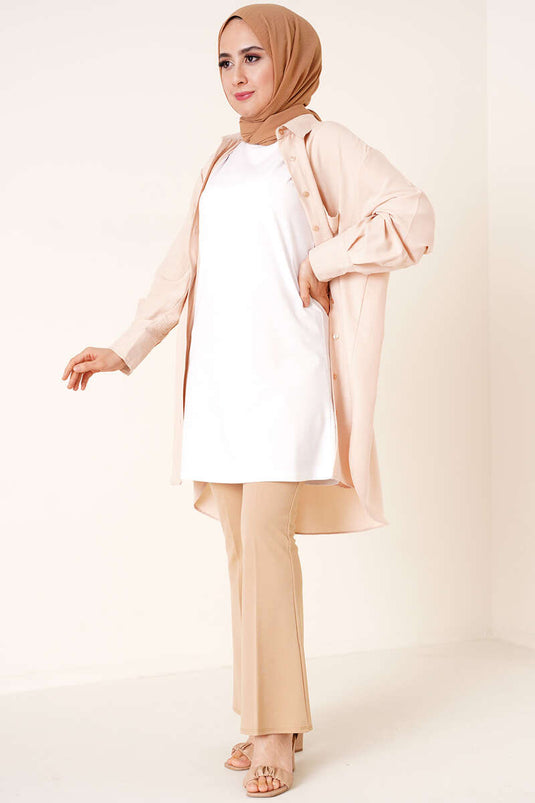 Zero Sleeve Combed Cotton Underwear White