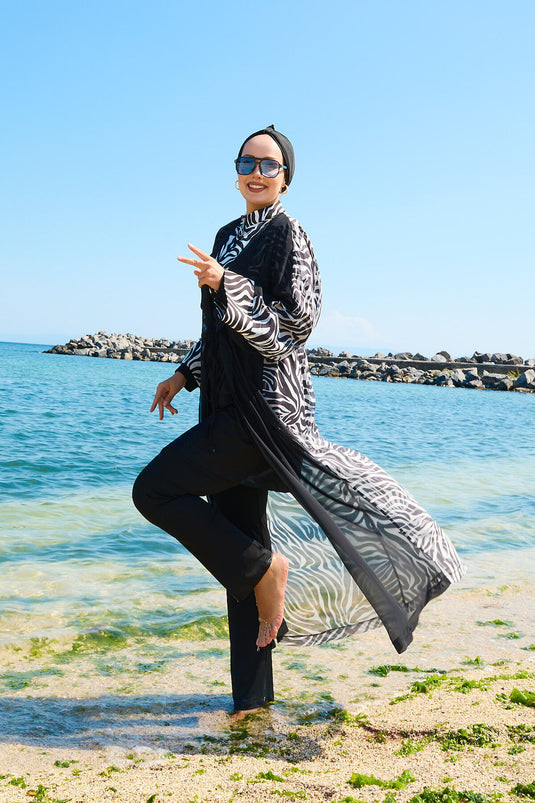 Maillot de bain hijab paréo en mousseline à taille ajustable - 180