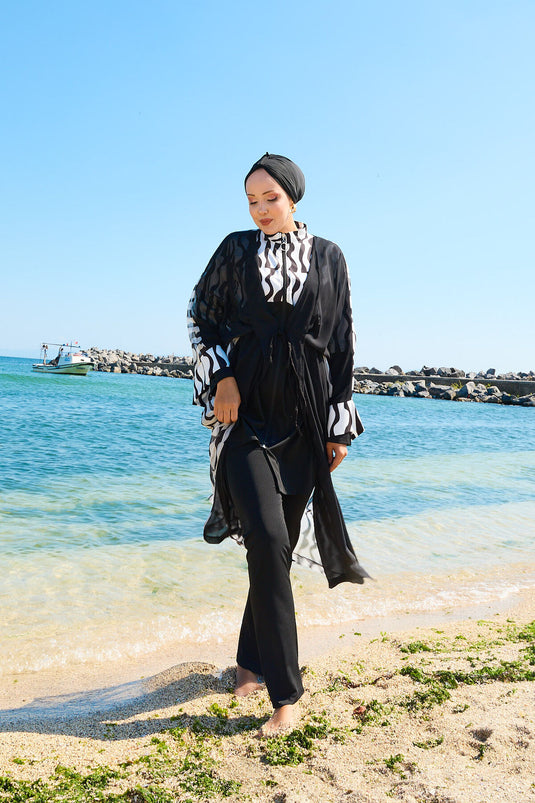 Maillot de bain modeste en mousseline de soie avec taille ajustable -181