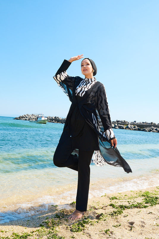 Maillot de bain modeste en mousseline de soie avec taille ajustable -181