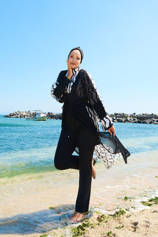 Maillot de bain modeste en mousseline de soie avec taille ajustable -181