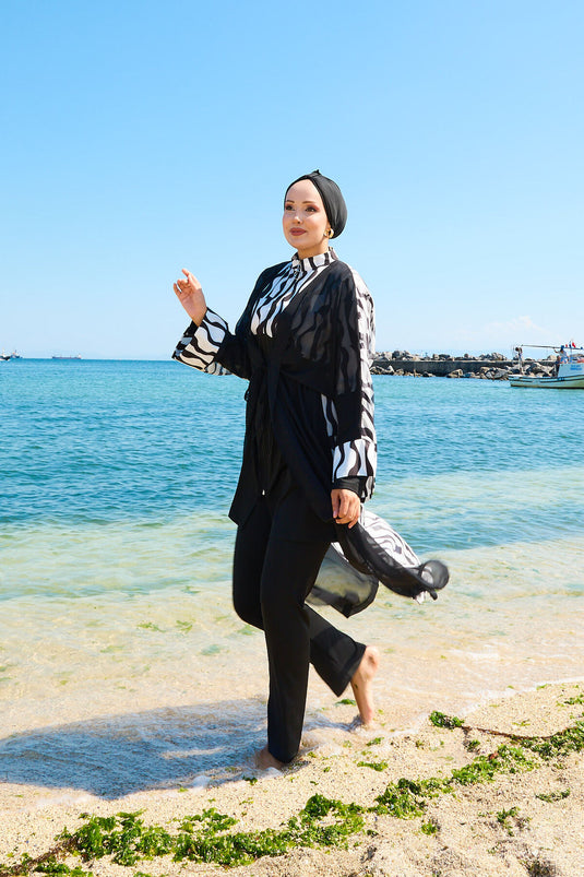 Maillot de bain modeste en mousseline de soie avec taille ajustable -181