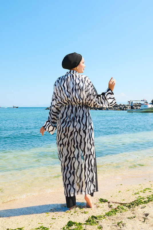 Maillot de bain modeste en mousseline de soie avec taille ajustable -181