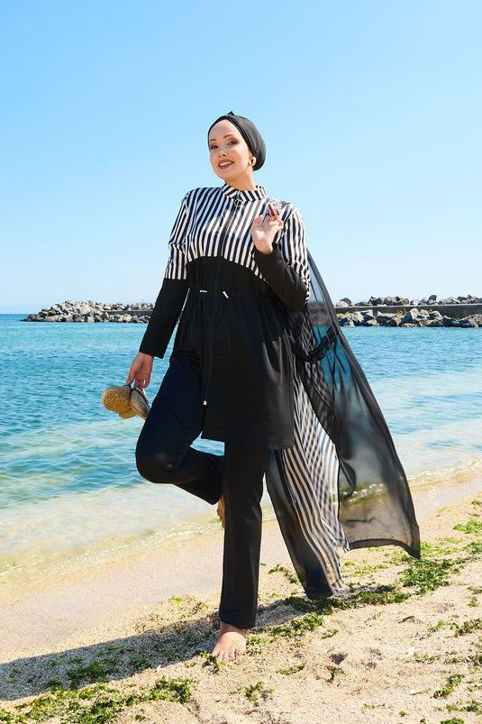 Maillot de bain modeste en mousseline de soie avec taille ajustable - 182