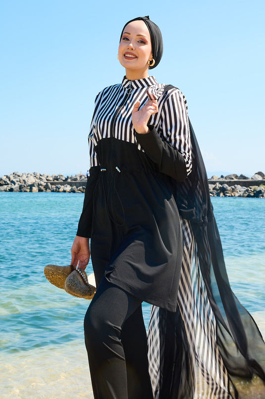 Maillot de bain modeste en mousseline de soie avec taille ajustable - 182