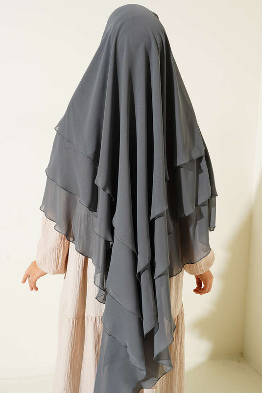 Chiffon Souffle Ready Shawl Anthracite