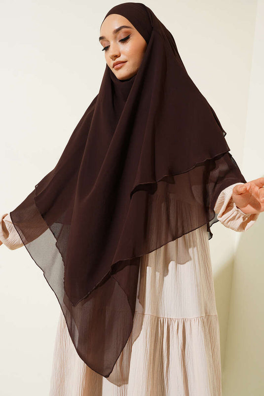 Châle soufflé en mousseline prêt à l'emploi Café