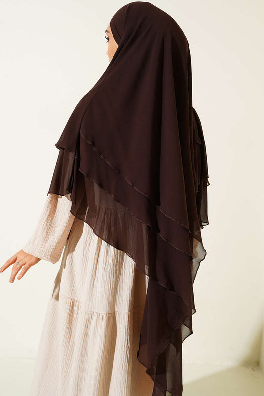 Châle soufflé en mousseline prêt à l'emploi Café