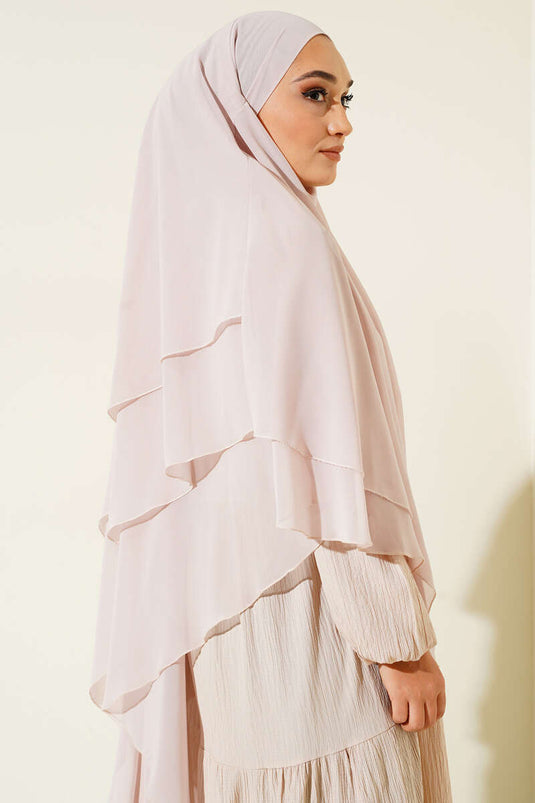 Châle prêt à l'emploi en mousseline soufflée vanille