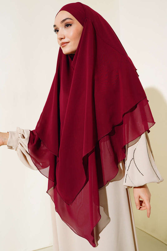 Scialle in chiffon souffle himar bordeaux