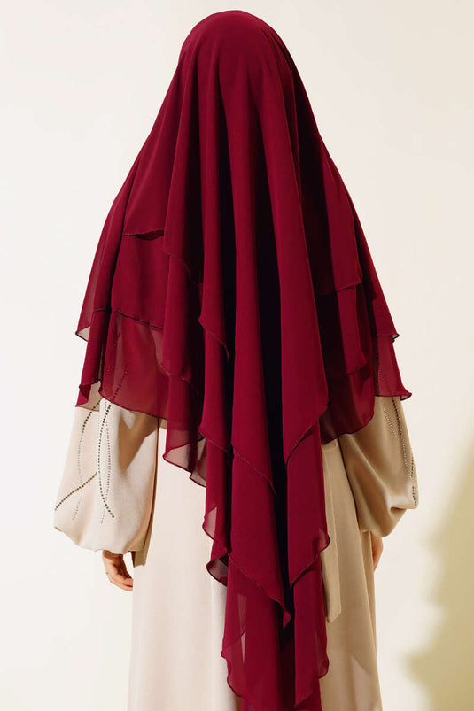 Scialle in chiffon souffle himar bordeaux