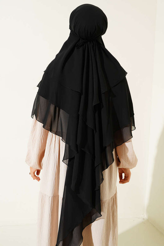Chiffon Souffle Himar Shawl Black