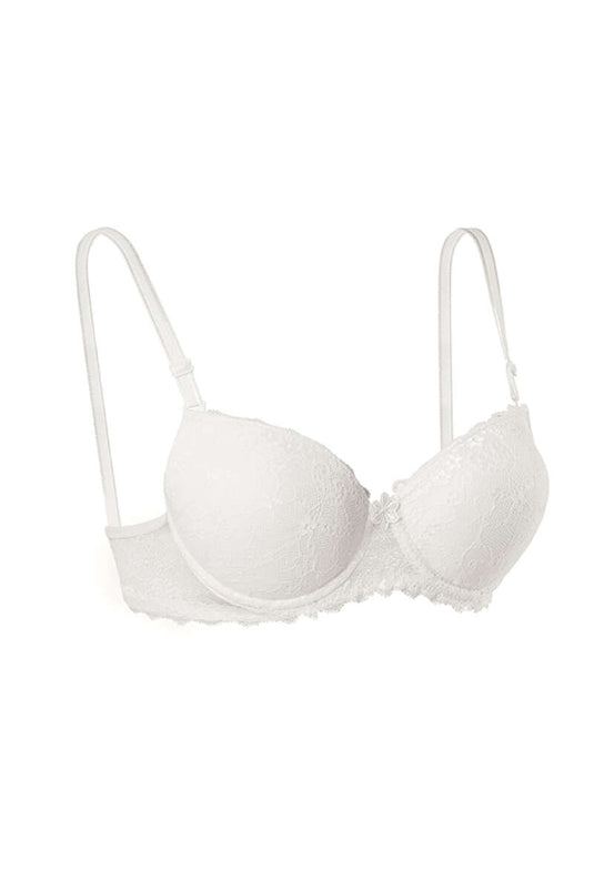 Silikonlu Destekli Dantelli Sütyen Ekru