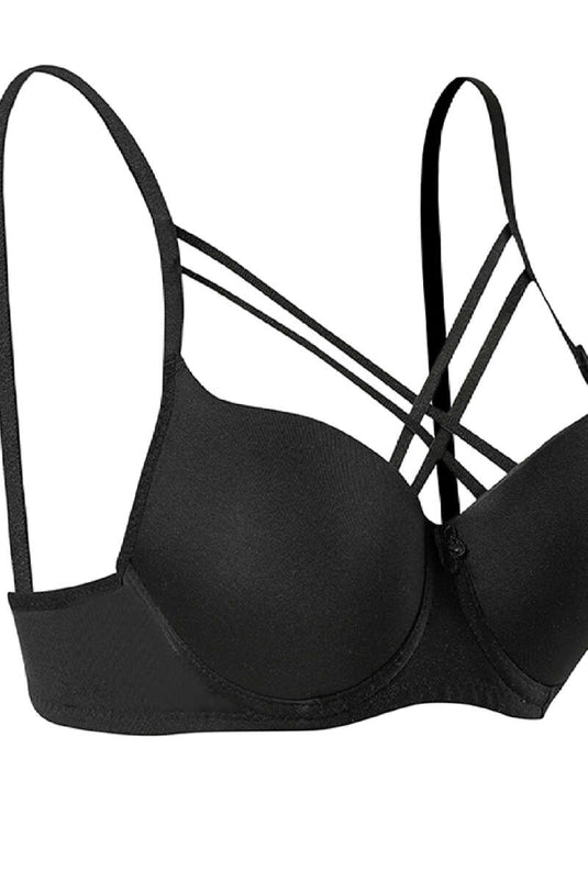 حمالة صدر كروس مايكرو مبطنة بالسيليكون باللون الأسود