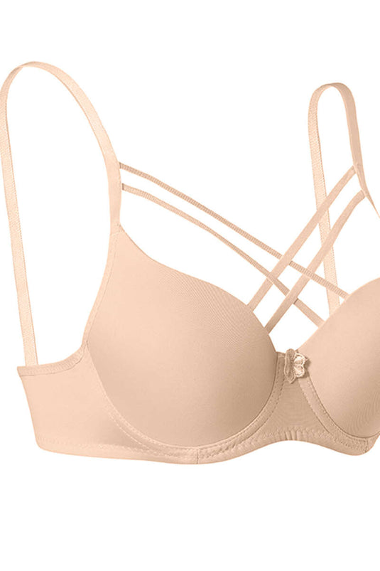 Reggiseno micro incrociato imbottito in silicone Ten