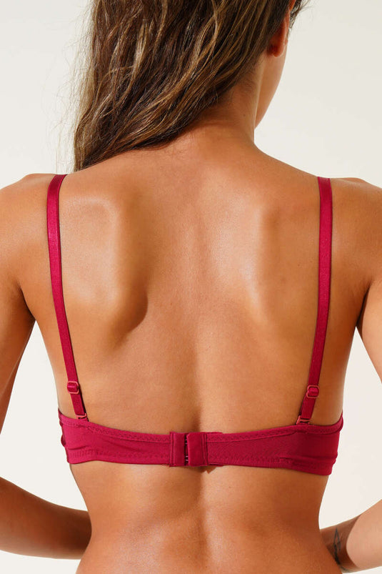 Silikonlu Destekli Micro Sütyen Bordo