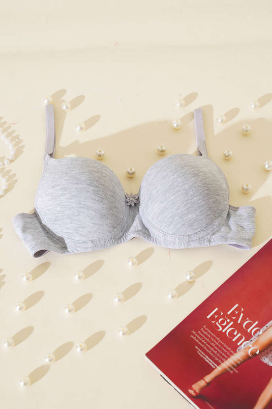 Silicone Padded Micro Bra Gray