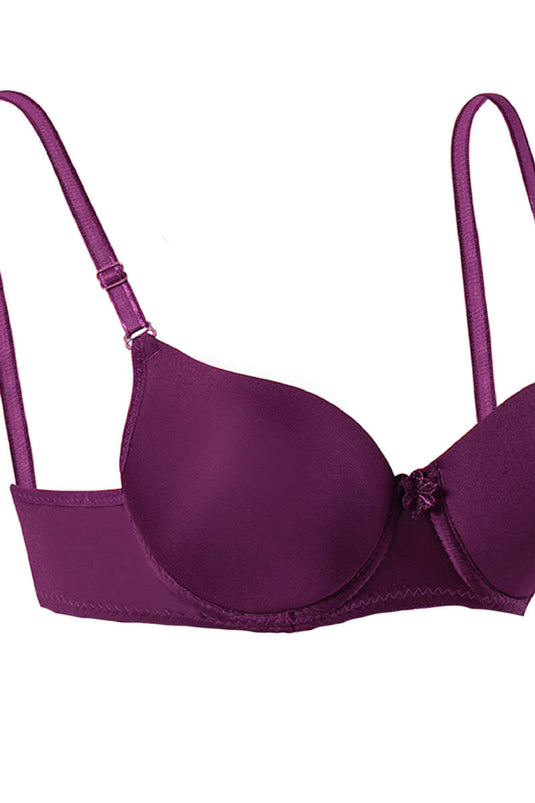 Silicone Padded Micro Bra Plum