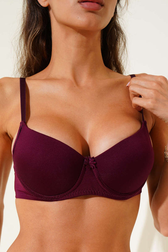 Silicone Padded Micro Bra Plum