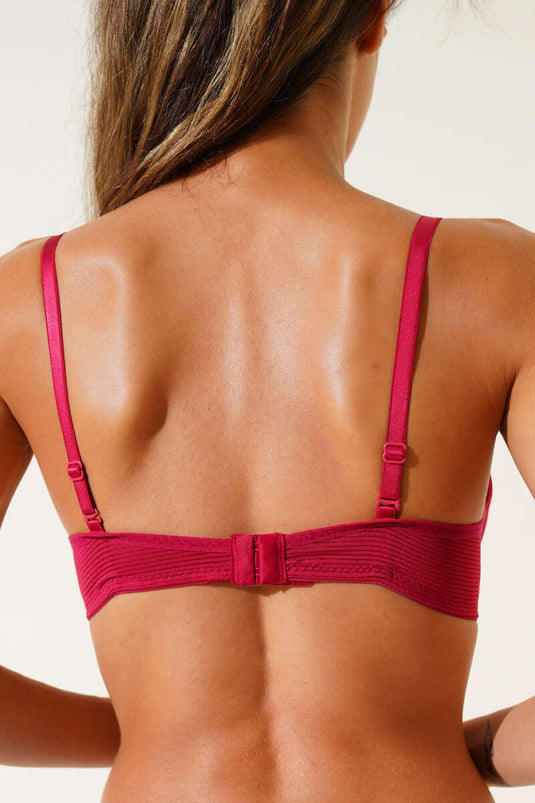 حمالة صدر مبطنة بالسيليكون - لون عنابي