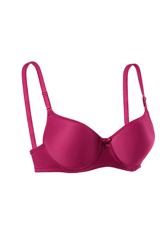 Silicone Flat Padded Bra Burgundy
