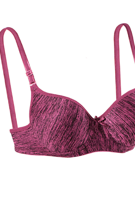 Silicone Flat Padded Bra Melange Burgundy