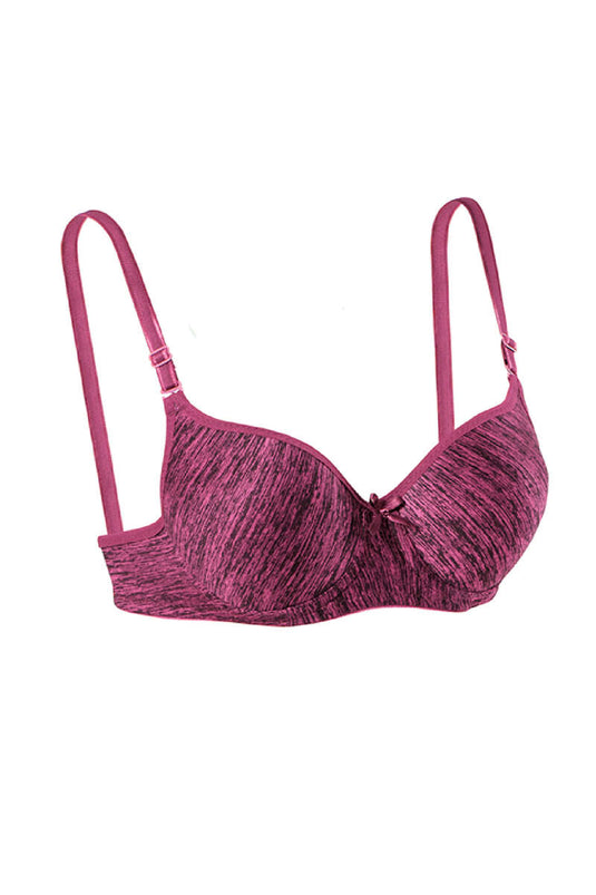 Silicone Flat Padded Bra Melange Burgundy