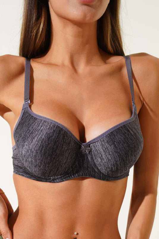Silicone Flat Padded Bra Melange Smoke