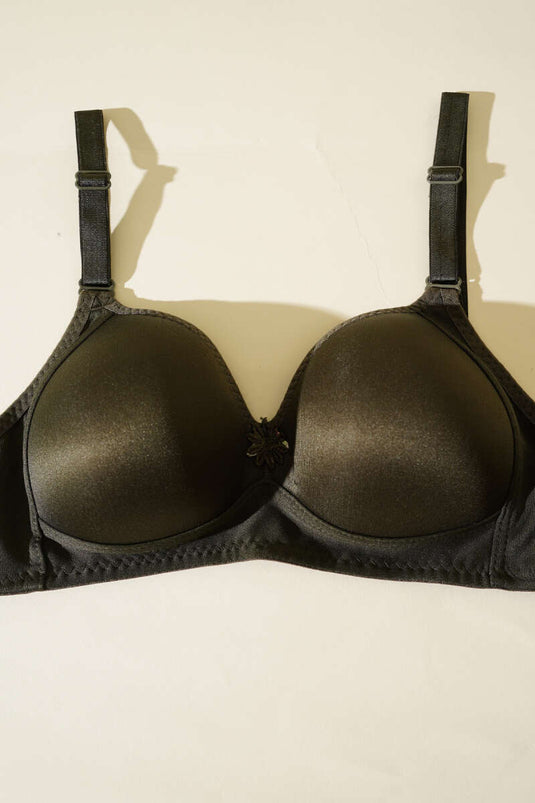 Unpadded Wire-Free Hollow Bra Khaki