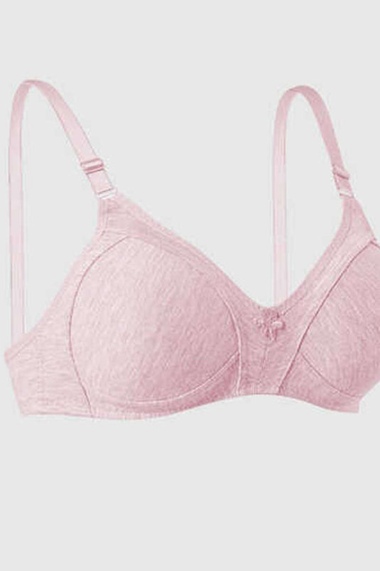 Unpadded Wire-Free Hollow Bra Melange Pink