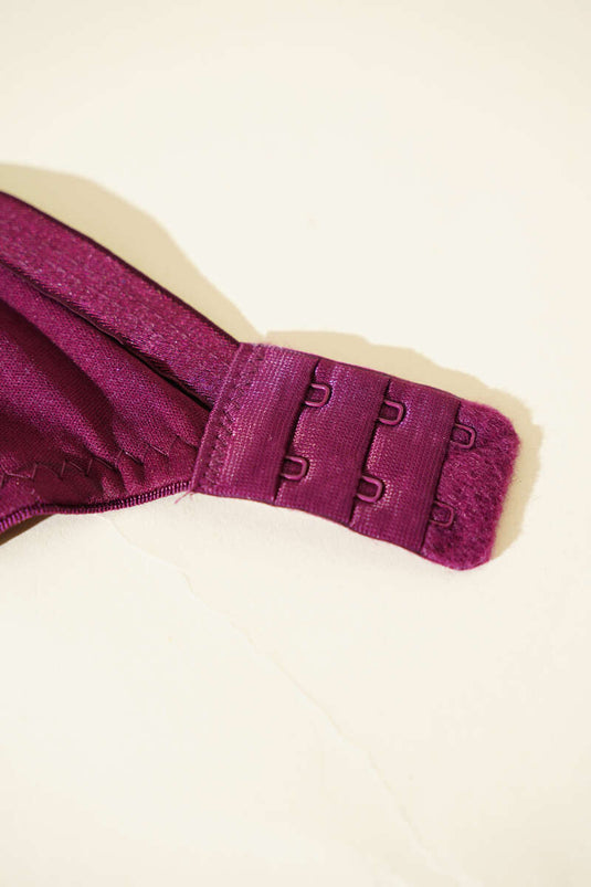 Unpadded Wire-Free Hollow Bra Plum