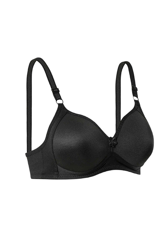 حمالة صدر مجوفة بدون سلك غير مبطنة باللون الأسود