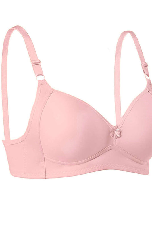 Unpadded Wire-Free Hollow Bra Salmon