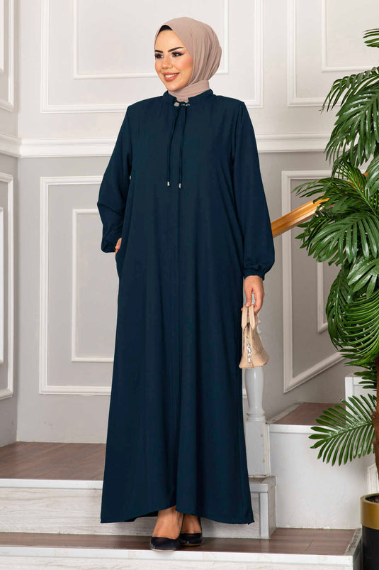 Sima Elastic Sleeves Hijab Abaya Petrol