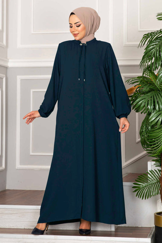 Sima Elastic Sleeves Hijab Abaya Petrol