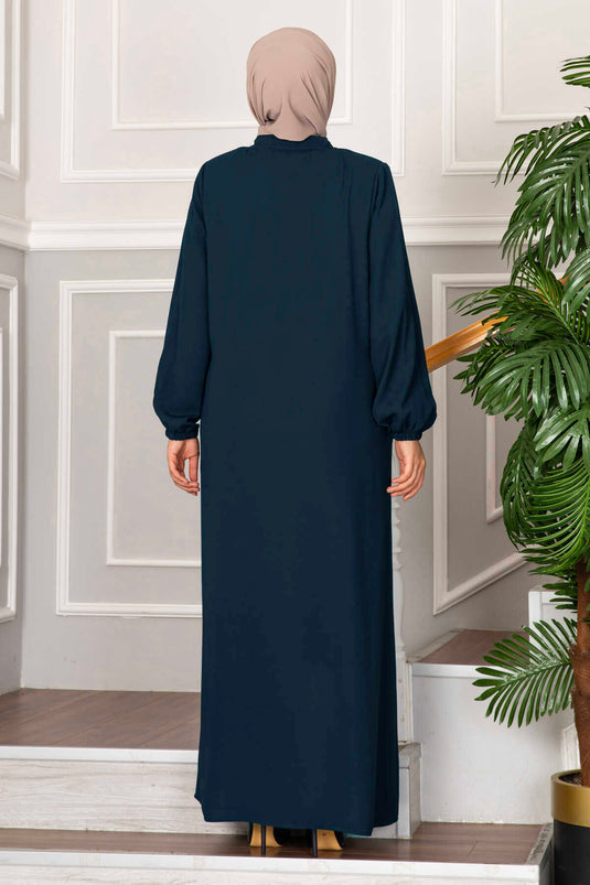 Sima Elastic Sleeves Hijab Abaya Petrol