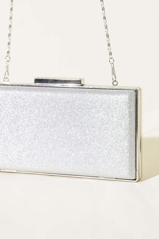 Simli Damen Clutch Tasche Silber