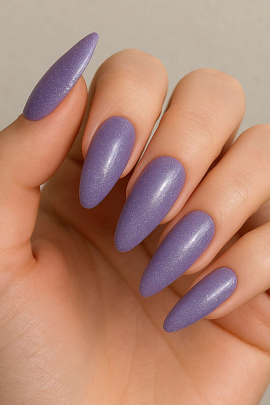 Glittery False Nails Lilac
