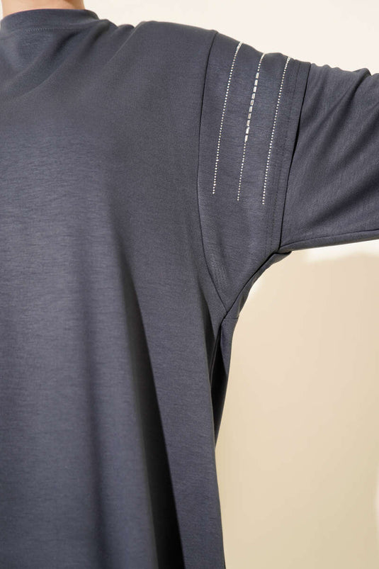 Row Stone Detailed Loysha Two Piece Set Smoke Color