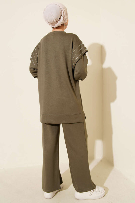 Sıra Taş Detaylı Loyşa İkili Takım Haki