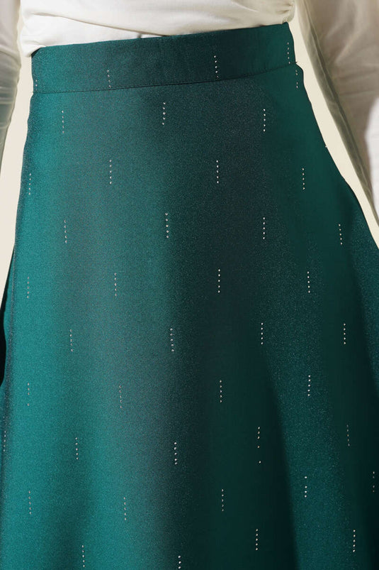 Gonna in paillettes di pietra verde