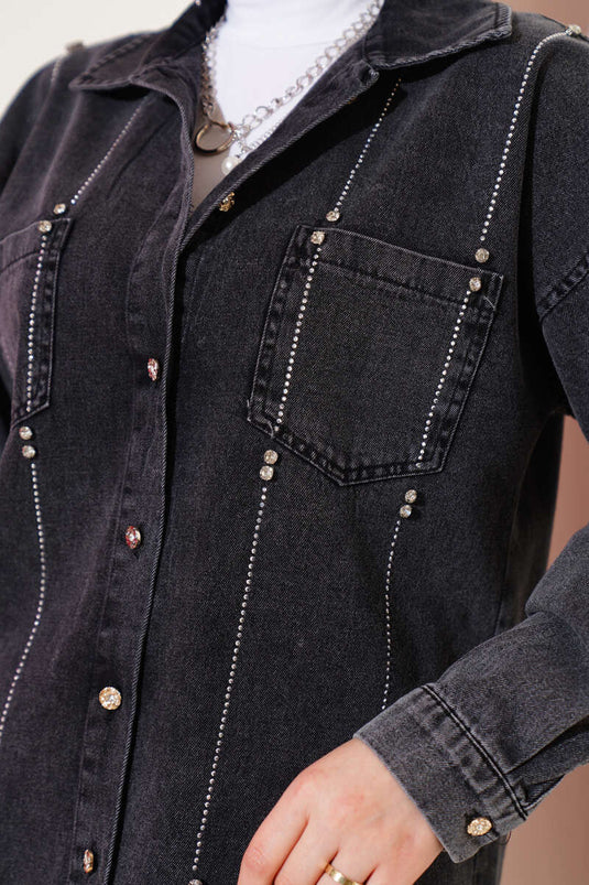 Ensemble deux pièces en denim défoncé Smoke