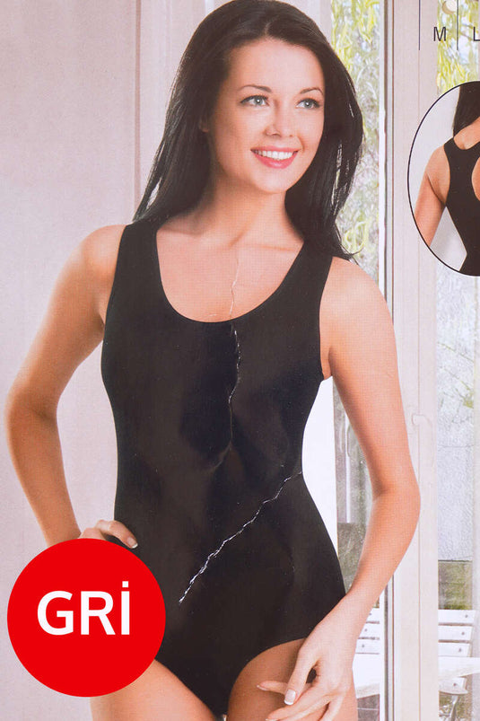 Body gris pour femme avec clous Rambo au dos