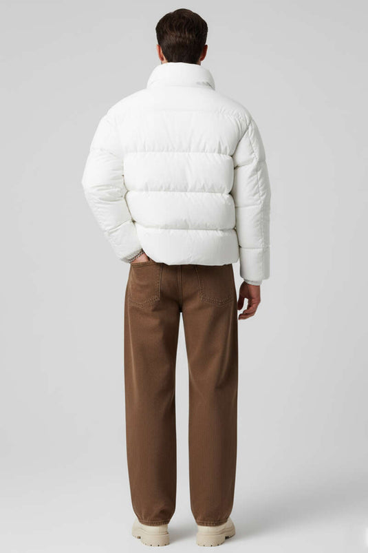 Blouson aviateur matelassé blanc pour homme