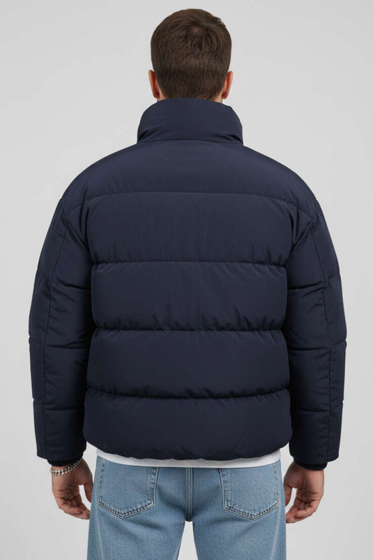 Men's Padded Bomber Jacket, Navy Blue