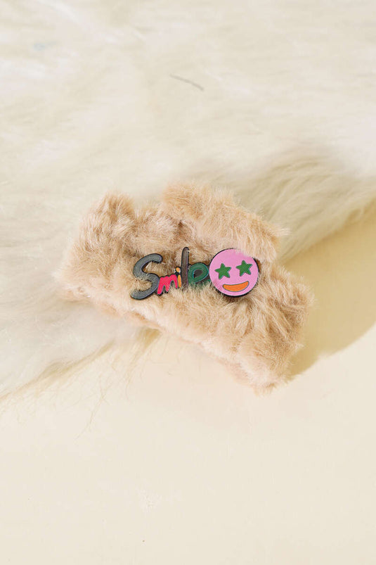 Vison à boucle à loquet en peluche en forme de sourire