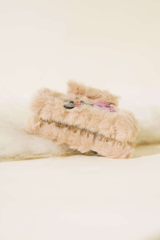 Vison à boucle à loquet en peluche en forme de sourire