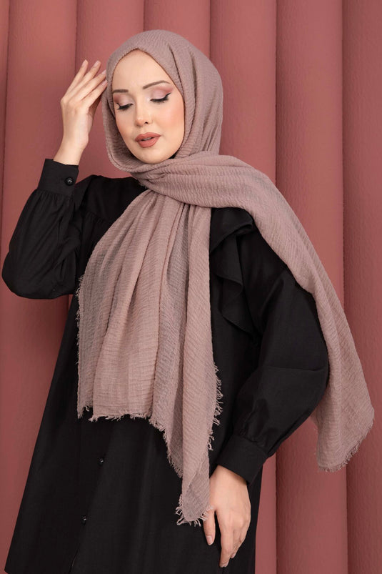 Série de châles Bürümcük doux beige foncé