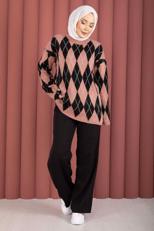 Softie Baklava Patterned Knit Sweater Rosehip