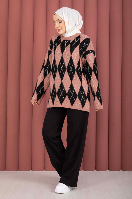 Softie Baklava Patterned Knit Sweater Rosehip